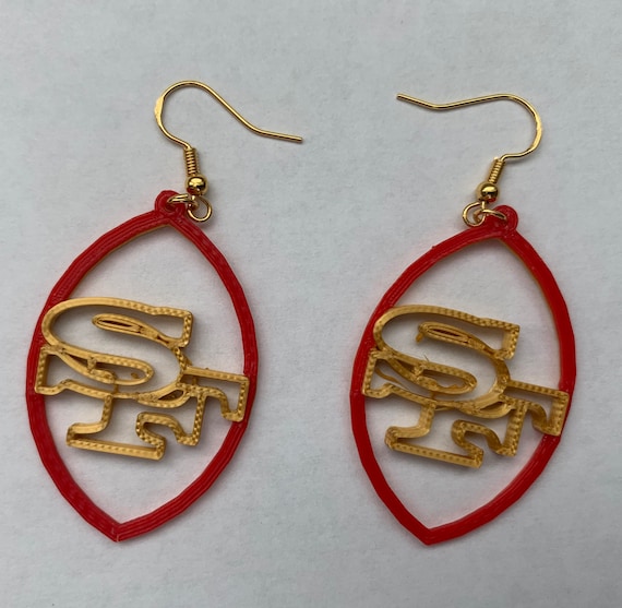 San Francisco 49ers inspired fan football earrings