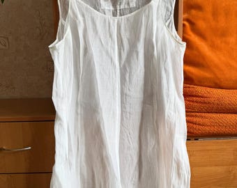 Rundholz Womens Black Label Silk Cotton Lightweight White Dress Size XL