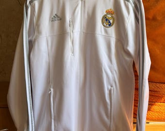 Adidas Real Madrid 15/16 Football White Full Zip Jacket Size M