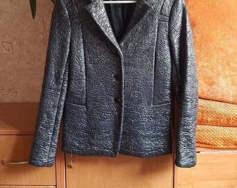 Jil Sander Abstract Avant Garde Wrinkled Acrylic Womens Blazer Size 36