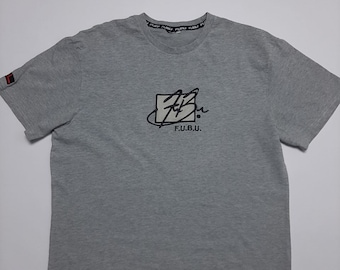 Серая футболка с вышитым логотипом Fubu Vintage Rap