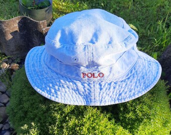 Polo Ralph Lauren Corduroy Velvet Blue Sky Bucket Hat Cap