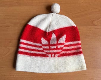 Adidas 80s Vintage Wool Hat Beanie Made In West Germany