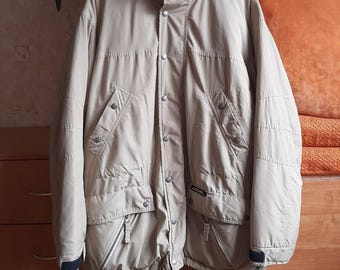 Vintage 90s Polo Ralph Lauren Cream Puffer Parka Jacket Size L