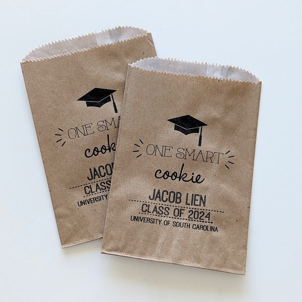 Smart Cookie Favor Bags Graduation Party Cookie Bag Custom Treat Bag For Graduate Graduation Favor Bags Graduation Party Bags