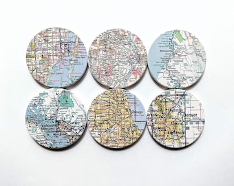 Personalized Map Coasters Ceramic Coaster Set State Map Coasters Custom Map Coasters Housewarming Gift New Home Gift First Home Gift