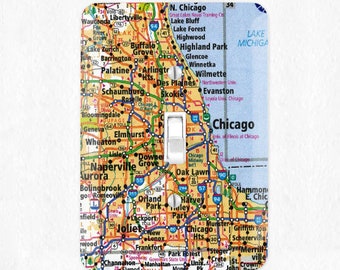 Personalized Map Switch Plate City Map Light Switch Cover Wall Plate Wanderlust Decor Travel Decor World Map Decor Library Decor Room Decor