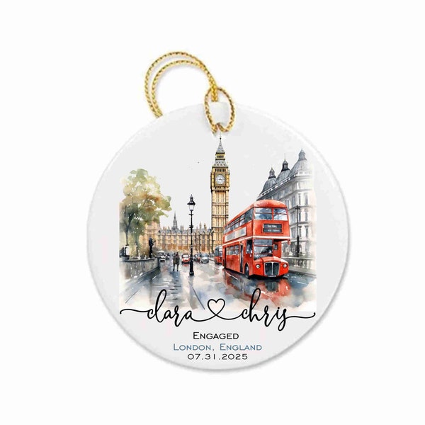 London England Ornament Engagement Married Ornament London Honeymoon Gift for Couple London Holiday London Wedding Gift London Engagement