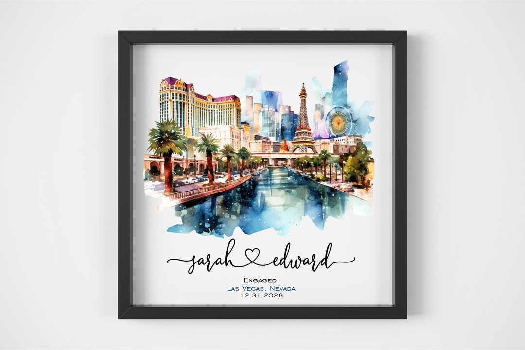 Las Vegas Wedding Gift Las Vegas Skyline Married in Vegas Engaged in ...