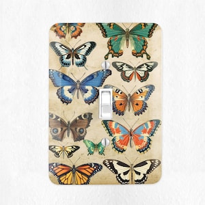 Butterfly Light Switch Cover Vintage Ephemera Butterfly Poster Butterfly Vintage Butterfly Light Vintage Ephemera Butterfly Room Decor