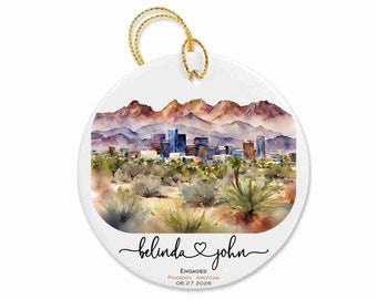 Phoenix Arizona Ornament, Engagement Married Ornament, Phoenix Honeymoon Gift for Married Couple, Engagement Gift, Souvenir Phoenix Wedding
