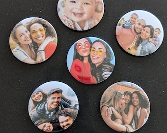 Photo Magnet Set Photo Magnets Round 2.25 inch Magnets Photo Fridge Magnets Custom Fridge Magnets Birthday Gift Personalized Gift Magnet Set