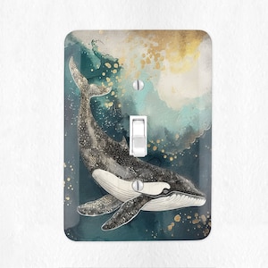 Nautical Whale Switch Plate Cover Beach Light Switch Cover Nautical Wall Plate Nautical Decor Beach House Decor Beach Nautical Room Decor