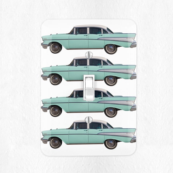 Vintage Chevy Bel Air Switch Plate Cover Vintage Car Light Switch Wall Plate Cover Retro Cars Classic Car Lover Gift Man Cave Decor