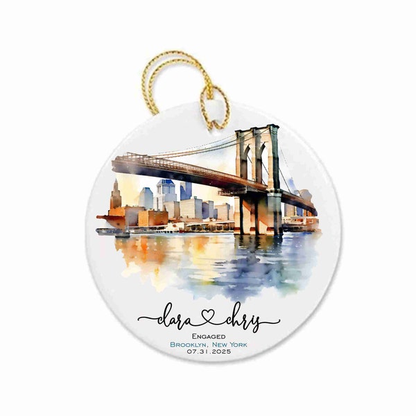 Brooklyn New York Ornament Brooklyn Engagement Gift for Couple Brooklyn Honeymoon Gift for Couple Ornament Gift Brooklyn Wedding Gift