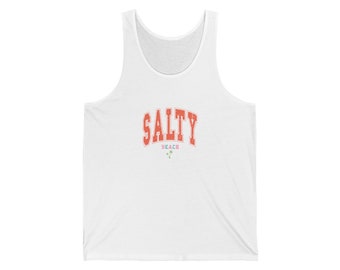 Salty Beach Tank Top Summer Vacation Saltwater Sunshine Shirt Honeymoon Matching Girls Trip Beach Vibes Warm weather Spring Break Sun Beach