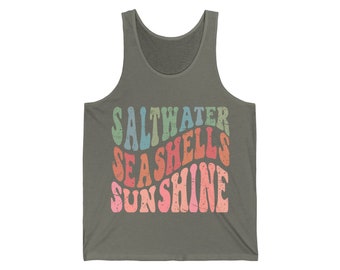 Beach Tank Top Summer Vacation Saltwater Sunshine Shirt Honeymoon Matching Girls Trip Beach Vibes Warm weather Spring Break Sun and Beach