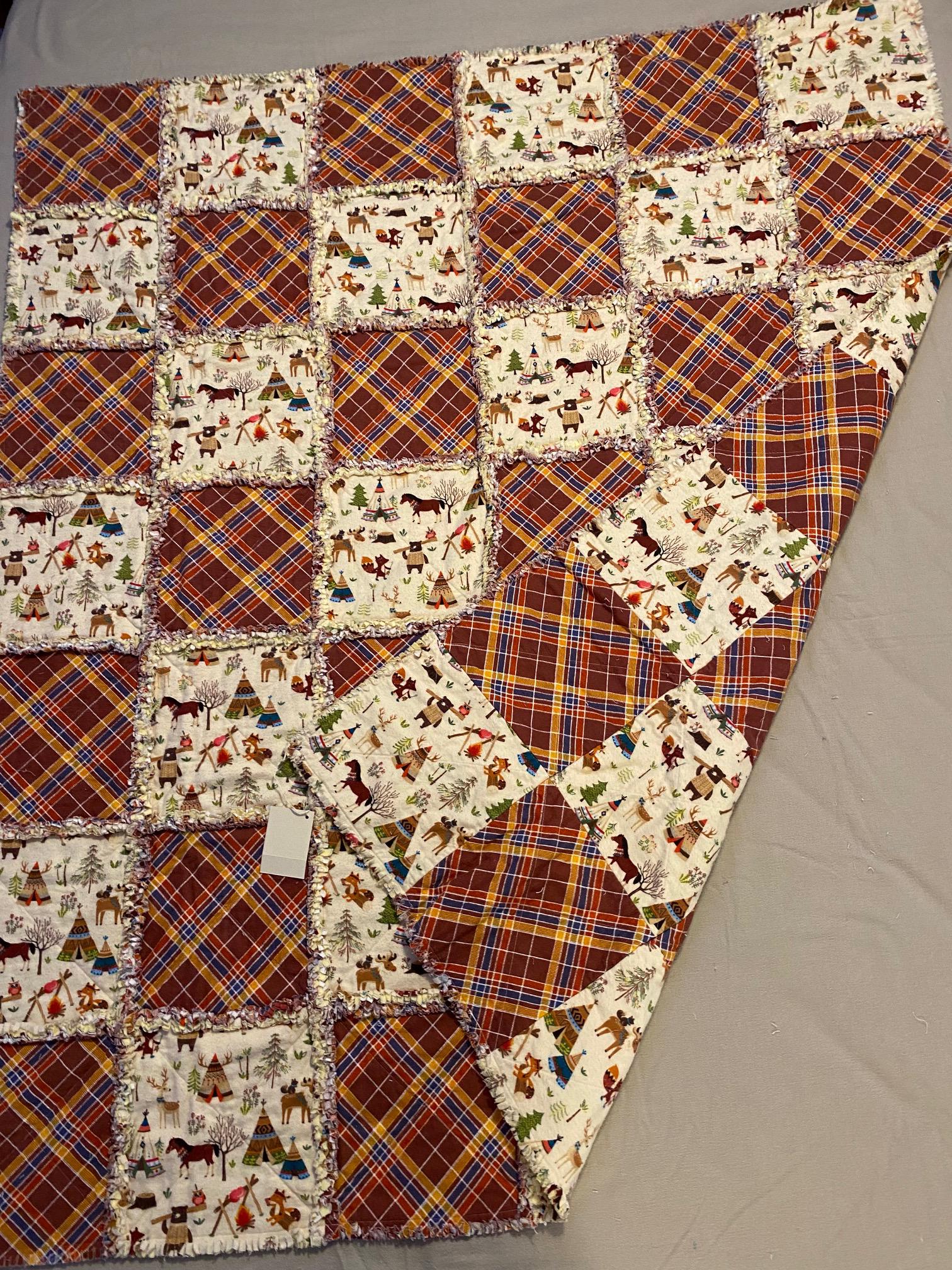 Lap Rag Quilt Handmade Rag Lap Quilt-camping / Tent / Cowboy Quilt - Etsy