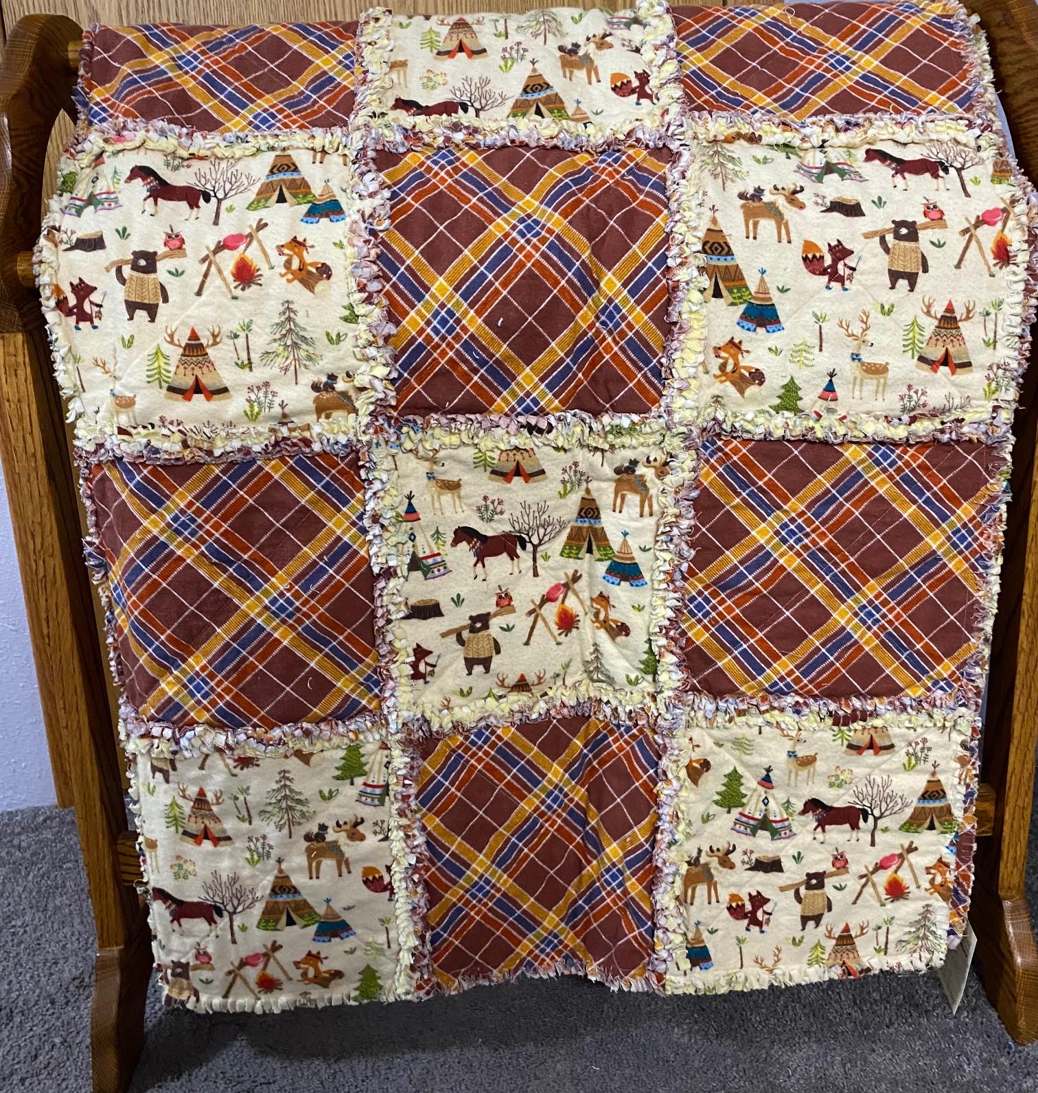 Lap Rag Quilt Handmade Rag Lap Quilt-camping / Tent / Cowboy Quilt - Etsy