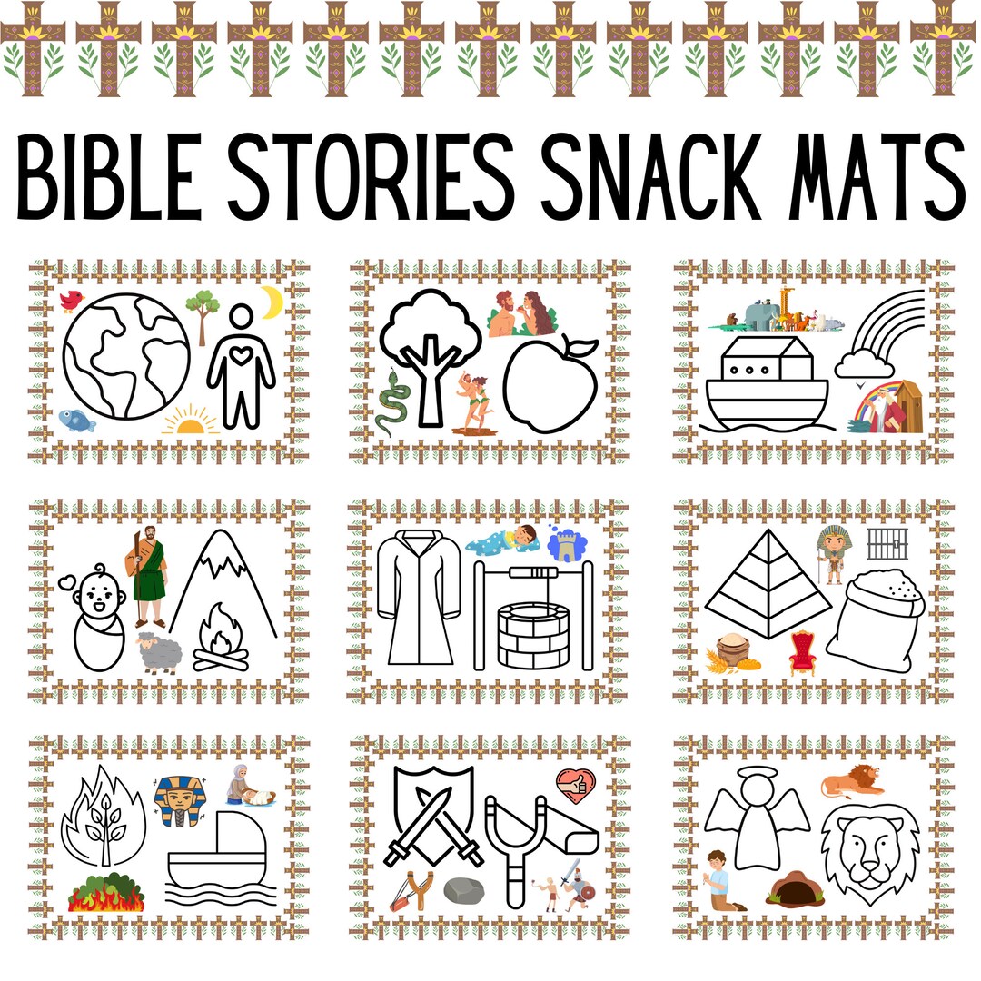 All Bible Stories Snack Mats, Printable Placemats for Picky Eaters, Making Mealtime Fun, Parents ...