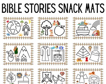 Bible Stories Snack Mats: Fun Feeding Placemats (Digital Download)