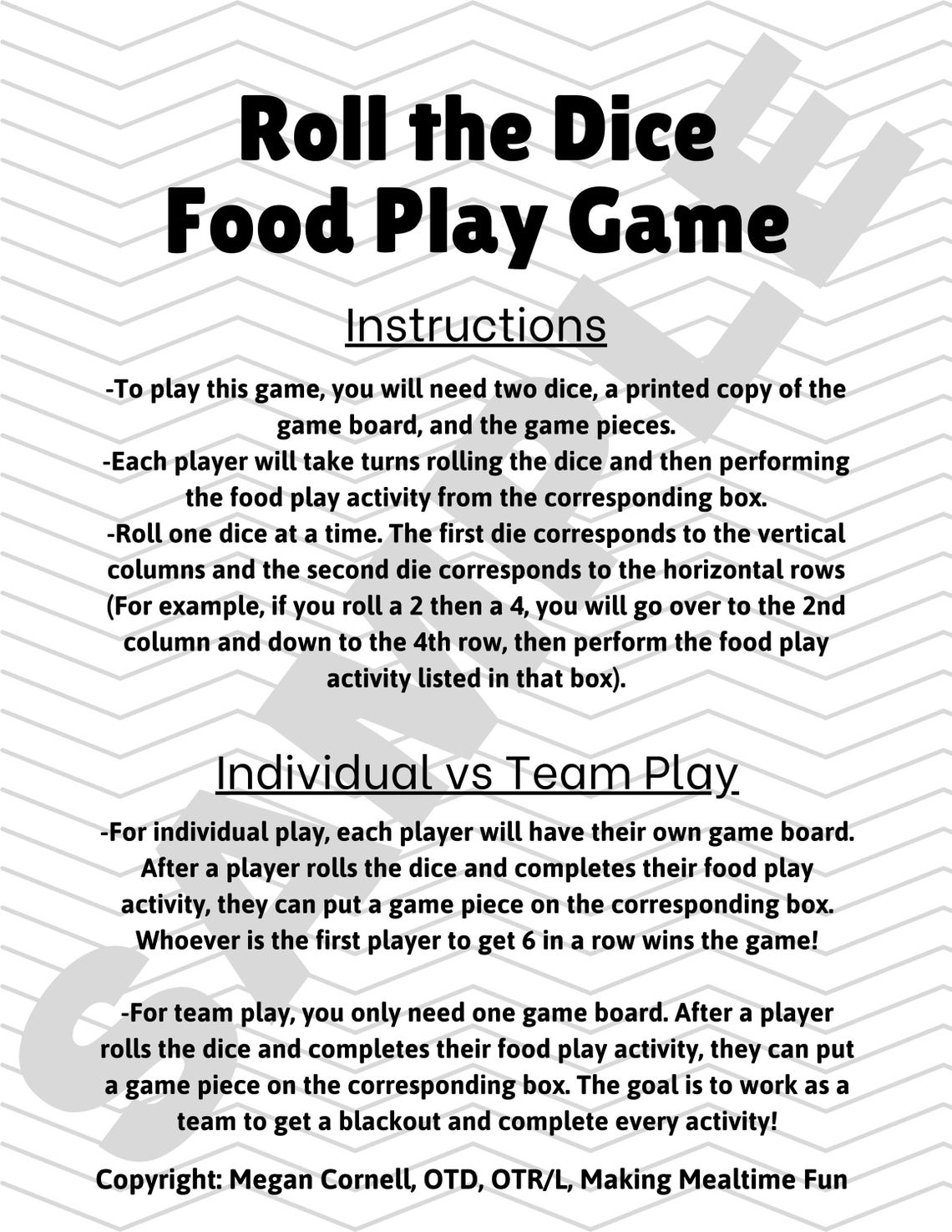 Roll the Dice Food Play Games: Making Mealtime Fun for Picky Eaters ...