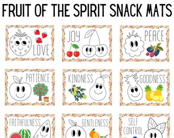 Fruit of the Spirit Snack Mats: Christian Mealtime Placemats (Digital Download)