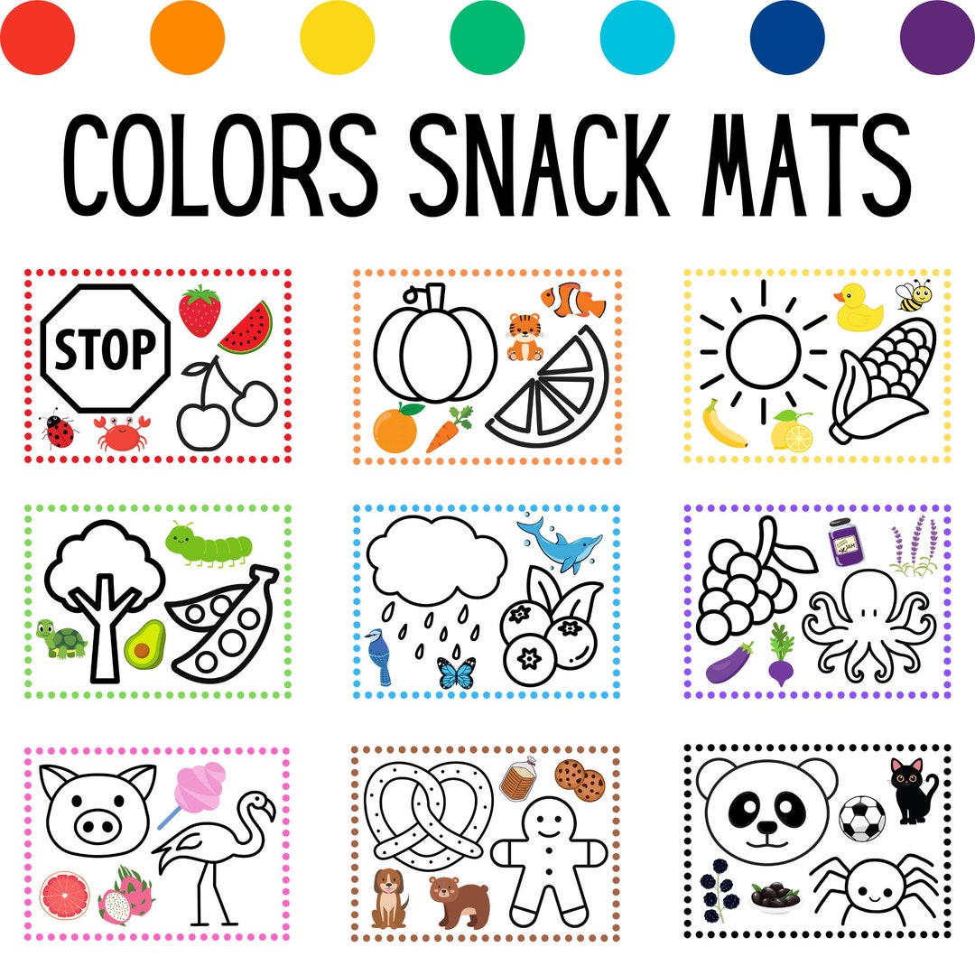 Colors Snack Mats, Printable Placemats for Picky Eaters, Making