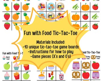 Fun with Food Tic-Tac-Toe Game: Making Mealtime Fun for Picky Eaters (Digital Download)