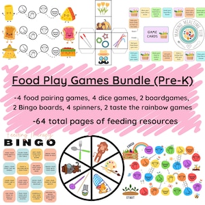 食べ物で遊ぶゲームバンドル - 未就学児の食事の時間を楽しくする - 好き嫌いの多い子供のためのゲーム - 親、セラピスト、教師、摂食療法