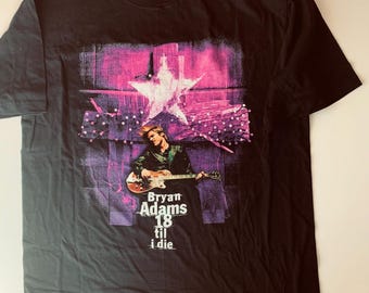 Vintage 90s Bryan Adams Tour T-shirt: 18 Til I Die, Size XL - Etsy