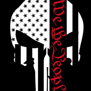 We the People - Patriotic - Military - US Flag - America - USA - Car Decal - Skull - Car Decal - punisher
