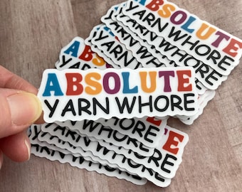 Yarn humor sticker, colorful yarn lover decal, funny crafting sticker, small transparent laptop sticker, crochet sticker, knitting sticker