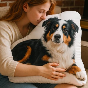 Custom Pet Pillow From Photo, Dog Pillow, College Dorm Decor, Dog Memorial Pillow, Unique Photo Gift, Dog Picture Pillow, Pet Shaped Pillow