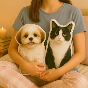Custom Pet Pillow From Photo, Dog Pillow, Cat Pillow, College Dorm Decor, Memorial Pet Pillow, Unique Photo Gift, Back To College Gift