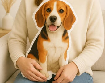 Custom Dog Pillow From Photo, Beagle Gift, Memorial Pet Pillow, Unique Photo Gift, Granddaughter Gift Ideas
