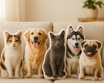 Personalized Pet Pillow – Custom Dog or Cat Pillow from Photo, Pet Memorial Gift, Unique Photo Gift For Pet Lover, Custom Plushie