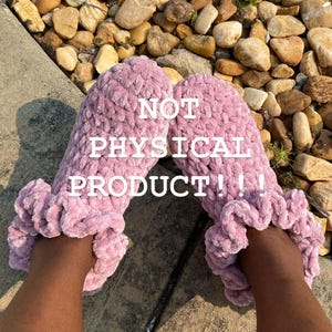 PATTERN Fluffy Crochet Ruffle Footsies Socks Slippers Chenille Yarn Pattern