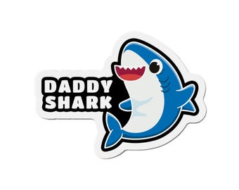 Daddy Shark Car Magnet: Waterproof Vinyl Decal