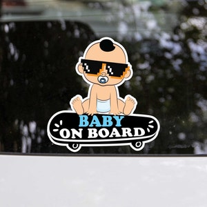 Adesivo per auto Baby Boy On Board V2 / Adesivo per paraurti per auto di sicurezza / Decalcomania impermeabile