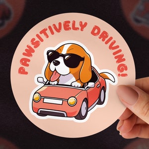 No.4 stickers voor gemakkelijk rijdende auto, ronde bumperstickers, hondenstickers, waterdichte sticker
