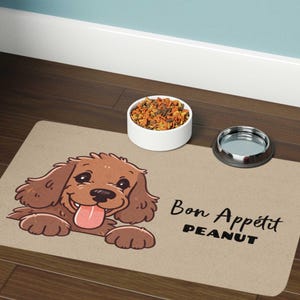 Personalized Dog Food Mat, Custom Dog Bowl Mat, Gift Dog Food Mat, New Puppy Gift, Custom Dog Name Gift, Dog Placemat Gift