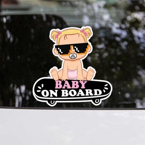 Baby Girl On Board Car Sticker V1 | Safety Car bumper Sticker | Waterproof Decal
