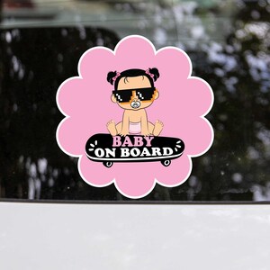 Adesivo per auto a forma di fiore con bambina a bordo V2 / Adesivo per paraurti per auto di sicurezza / Decalcomania impermeabile