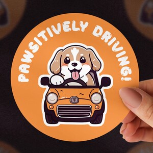 No.6 stickers voor pootjes rijdende auto, ronde bumperstickers, hondenstickers, waterdichte sticker
