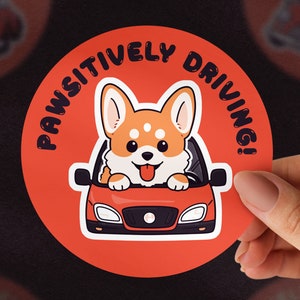 Nr.5: stickers voor bewegelijk rijdende auto, ronde bumperstickers, hondenstickers, waterdichte sticker