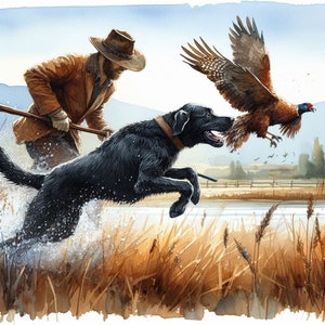 Perro De Caza Pintura A La Acuarela