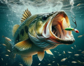 Large mouth Bass　壁掛け剥製 Amazon.com: Largemouth Bass - Vintage Rustic Fishing Wall
