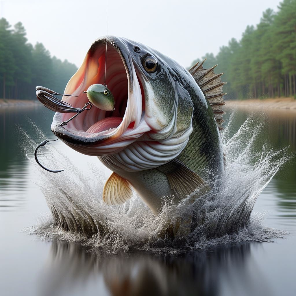 Large Mouth Bass Fishing - Etsy