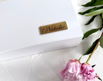 Luxury Engraved Bridesmaid Gift Box, Champagne Blush Edition, Personalized Reed Diffuser Gift,  Custom Name Keepsake Box